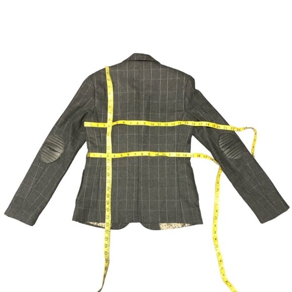 Maison Scotch Plaid Check Wool Equestrian Blazer - Picture 4 of 12